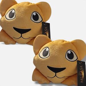 Lot Of 2 Disney Mufasa Lion King Blanket Pillow Set
